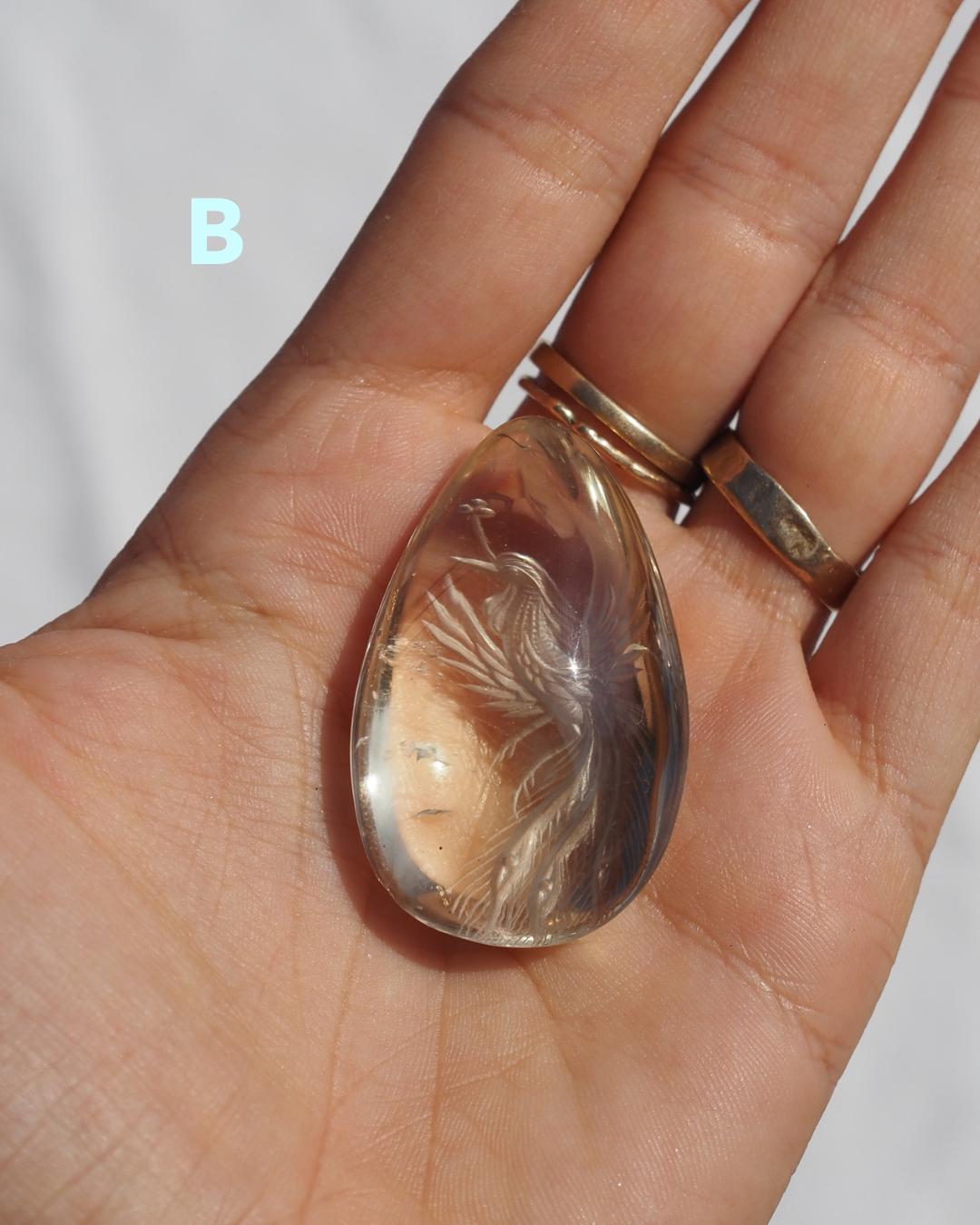 Phoenix Engraved Clear Quartz