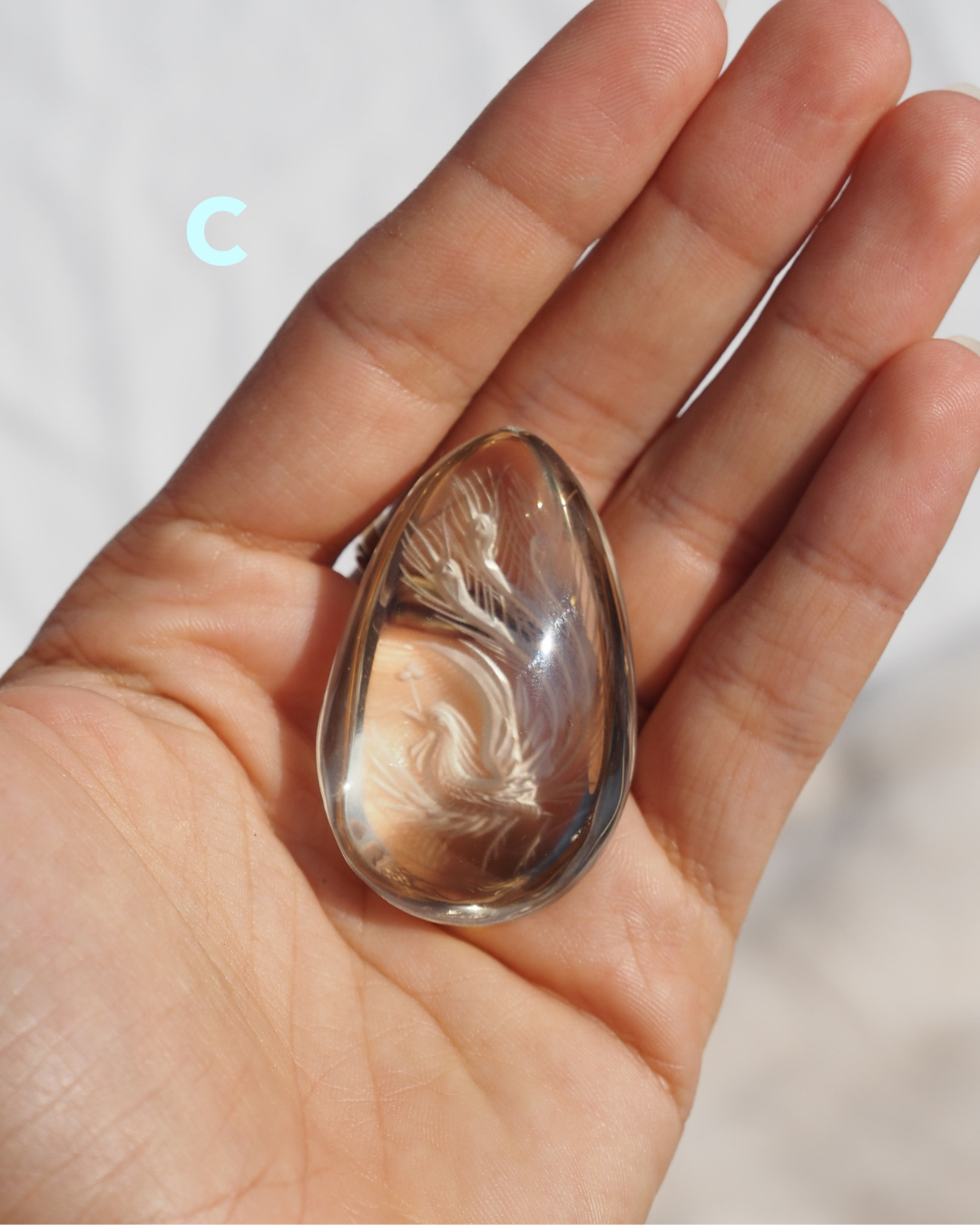 Phoenix Engraved Clear Quartz
