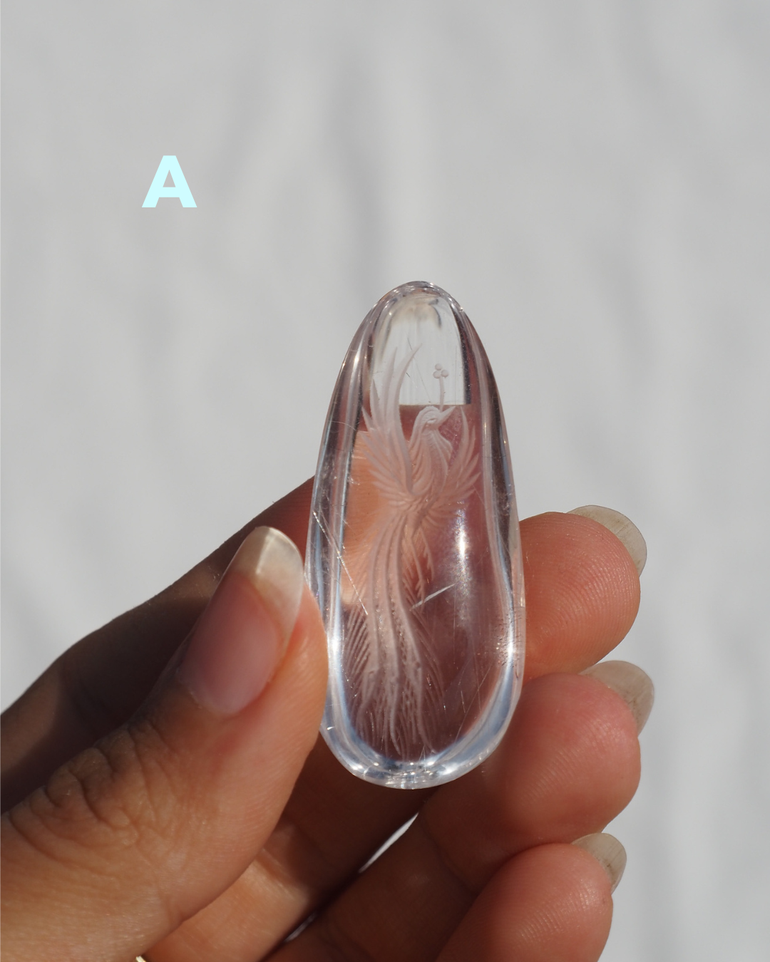 Phoenix Engraved Clear Quartz
