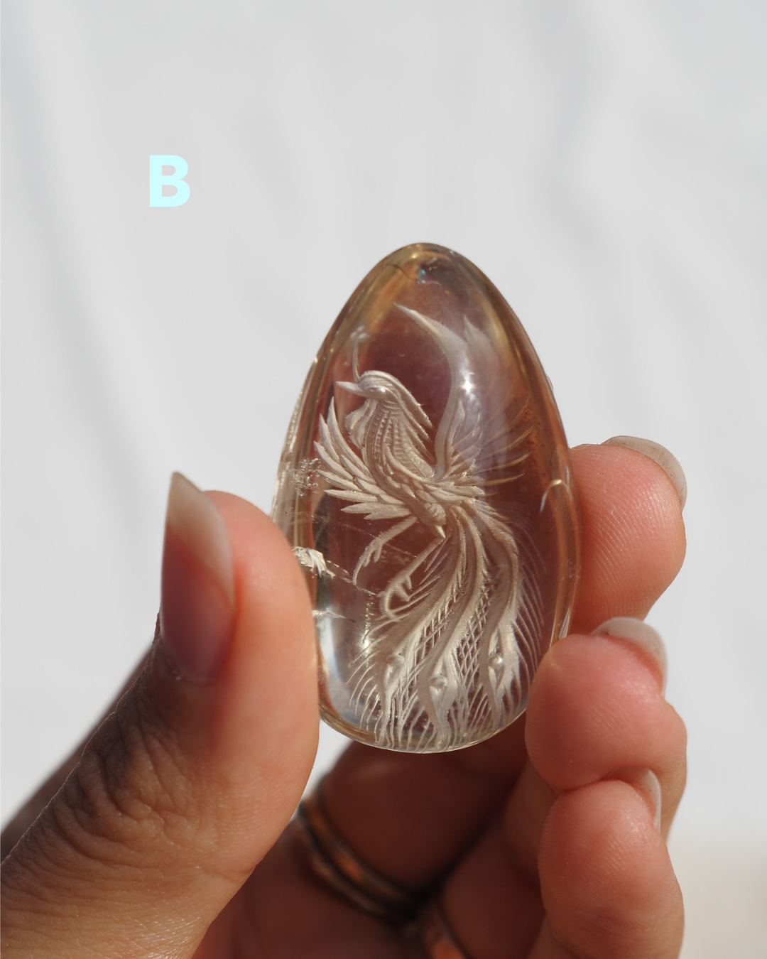 Phoenix Engraved Clear Quartz