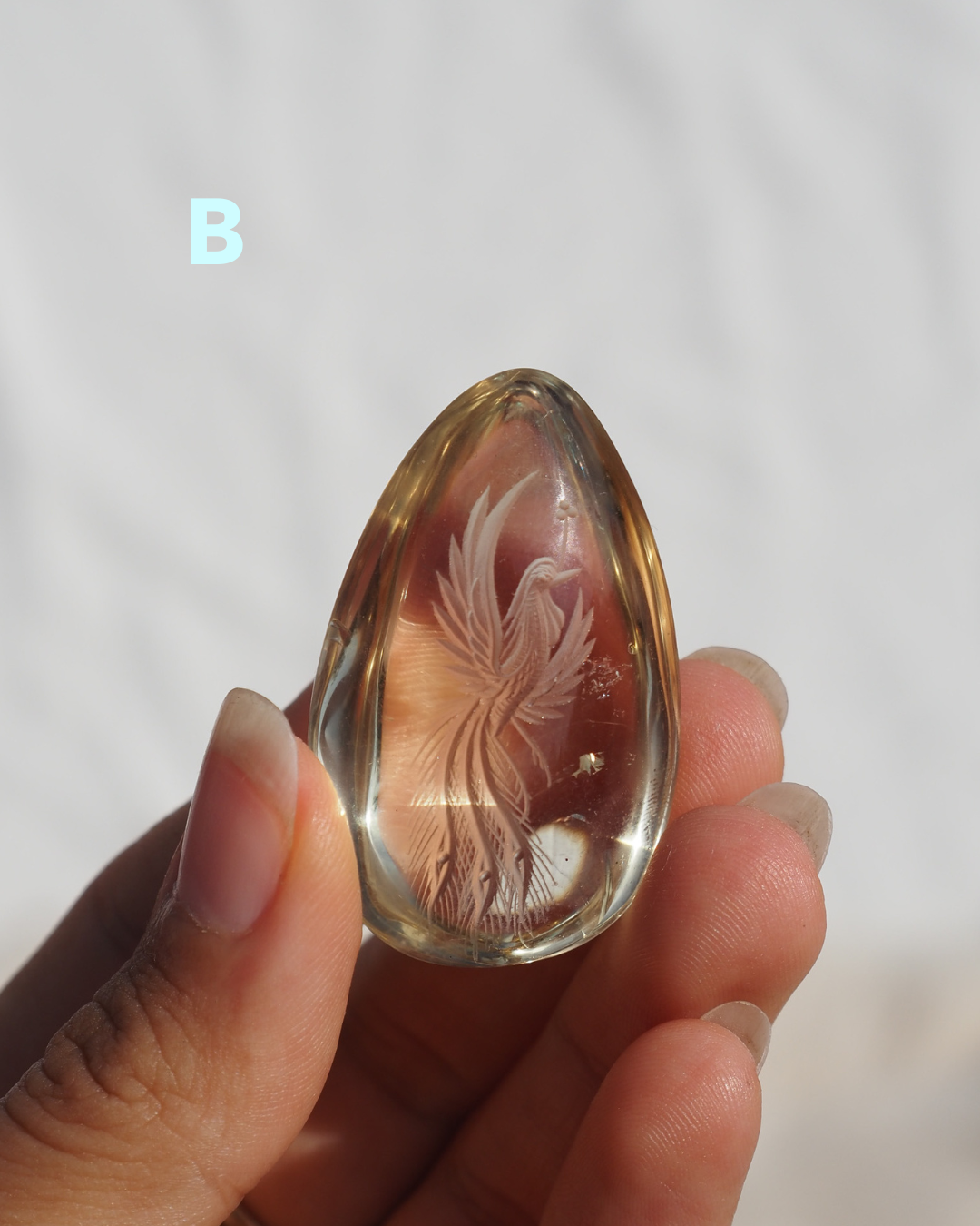 Phoenix Engraved Clear Quartz