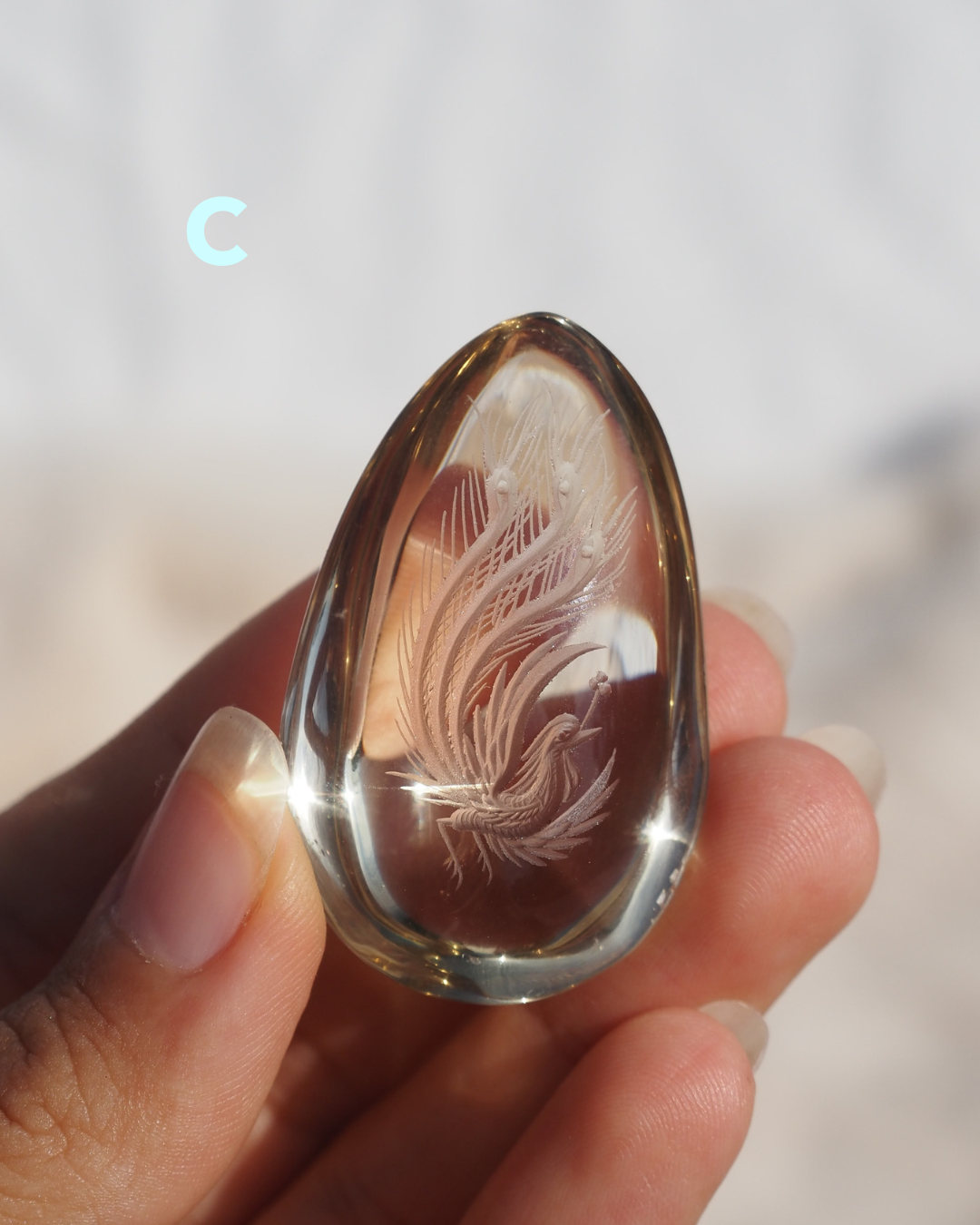 Phoenix Engraved Clear Quartz