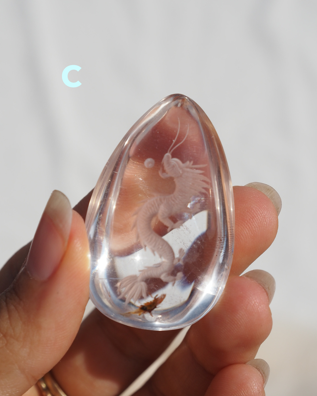 Dragon Engraved Clear Quartz