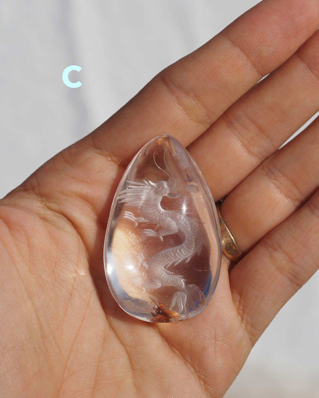 Dragon Engraved Clear Quartz