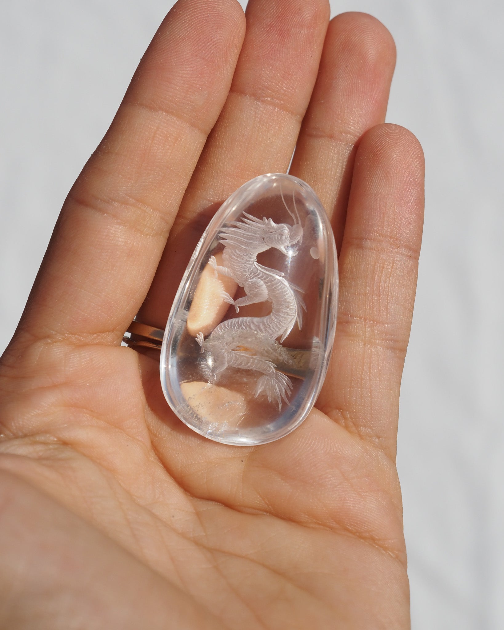 Dragon Engraved Clear Quartz