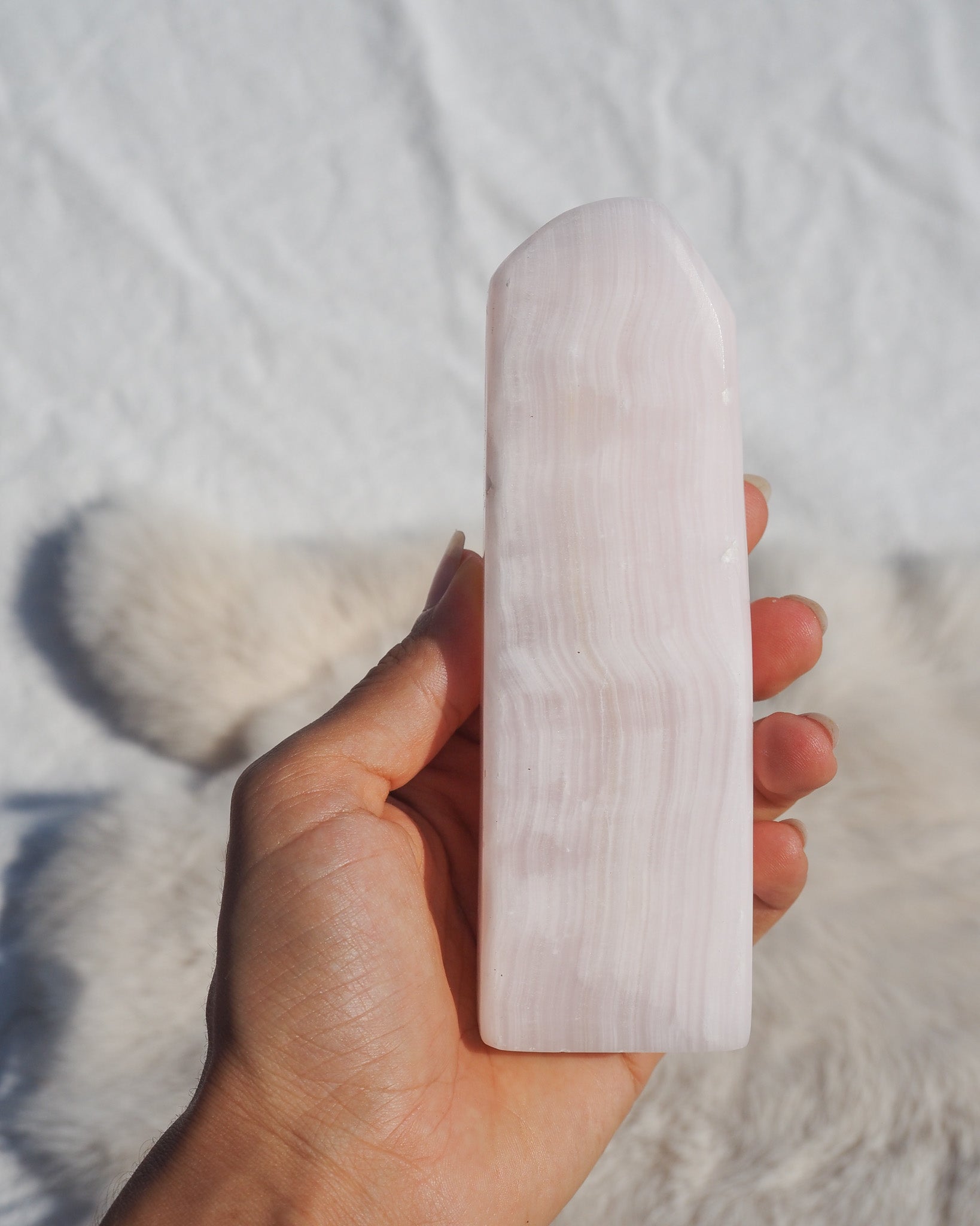 Pink Managno Calcite Tower