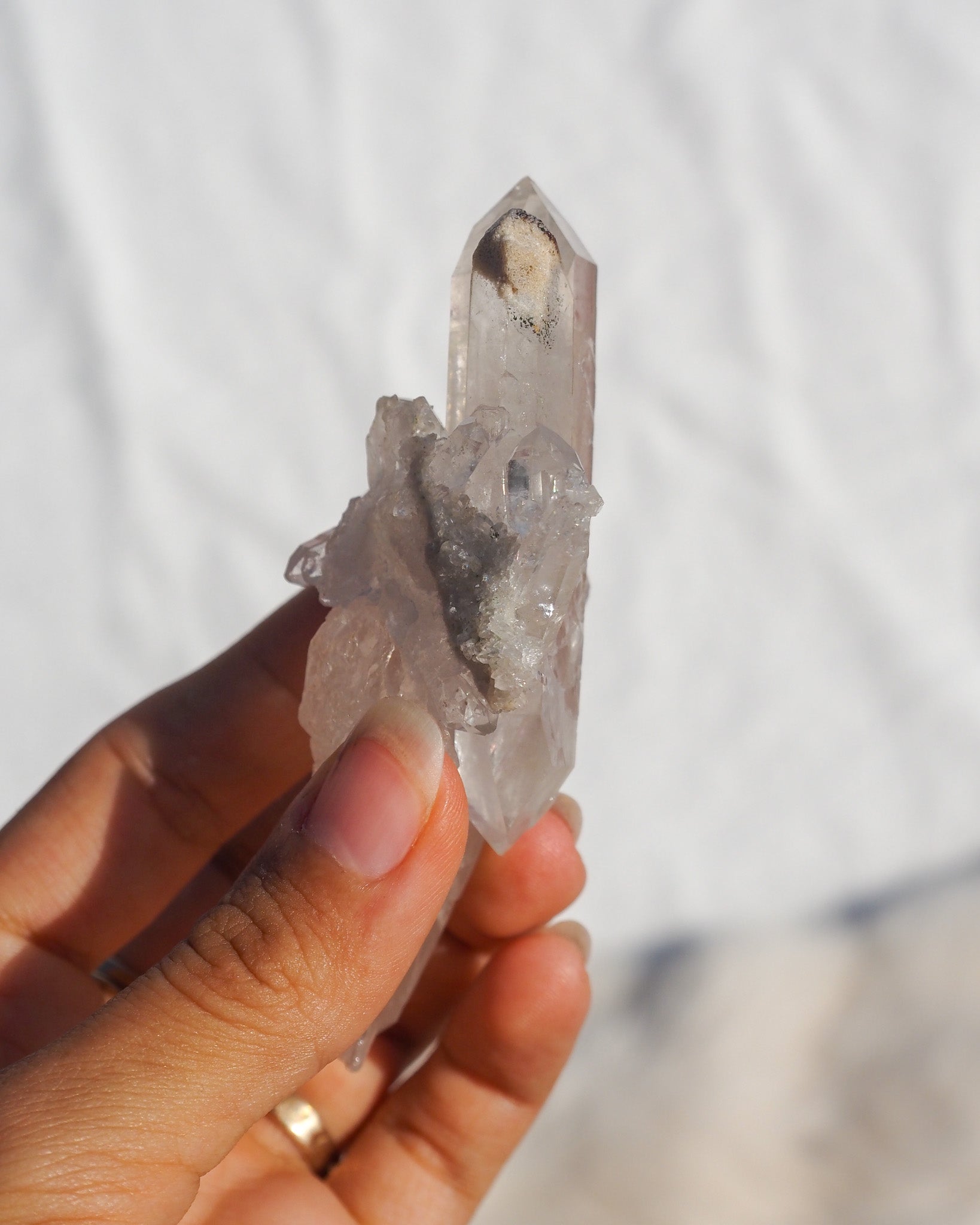 Rare Rainbow Clear Quartz Cluster