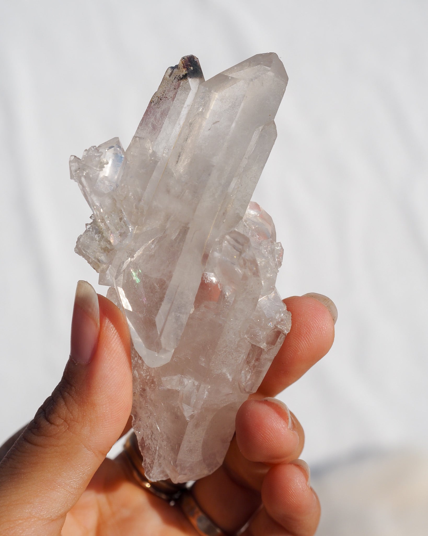 Rare Rainbow Clear Quartz Cluster