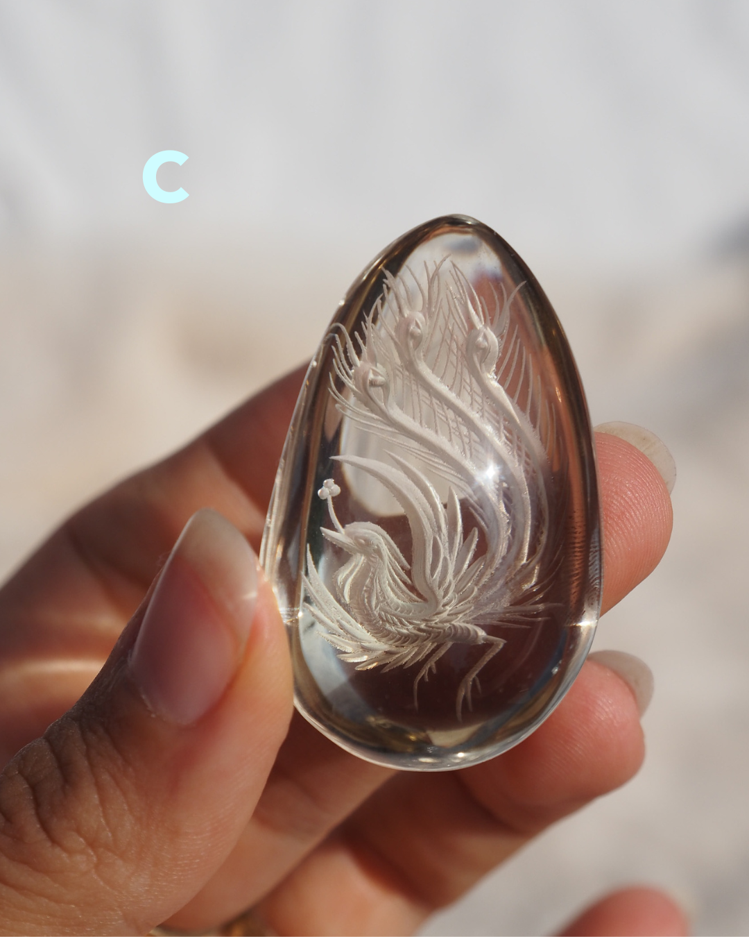 Phoenix Engraved Clear Quartz