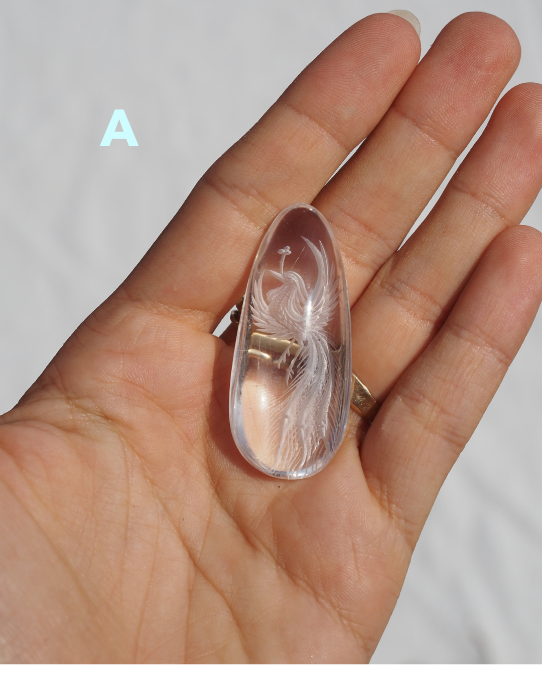 Phoenix Engraved Clear Quartz