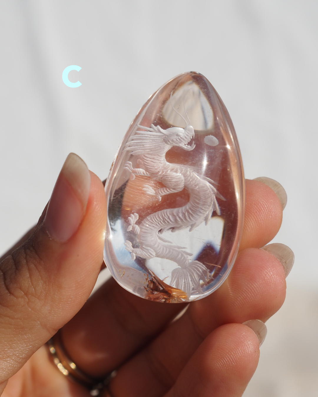 Dragon Engraved Clear Quartz