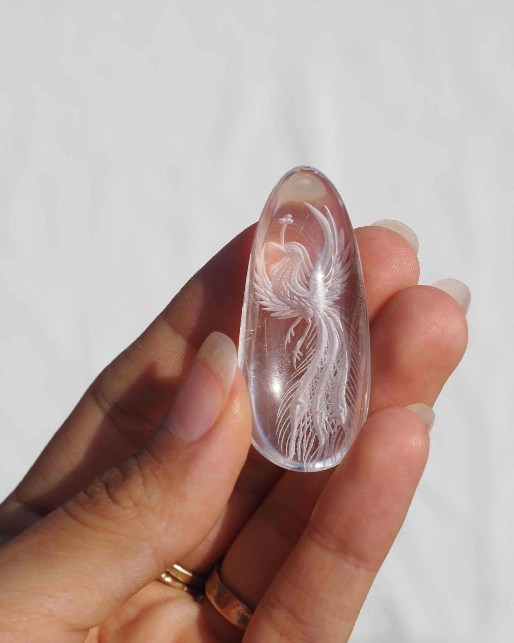 Phoenix Engraved Clear Quartz