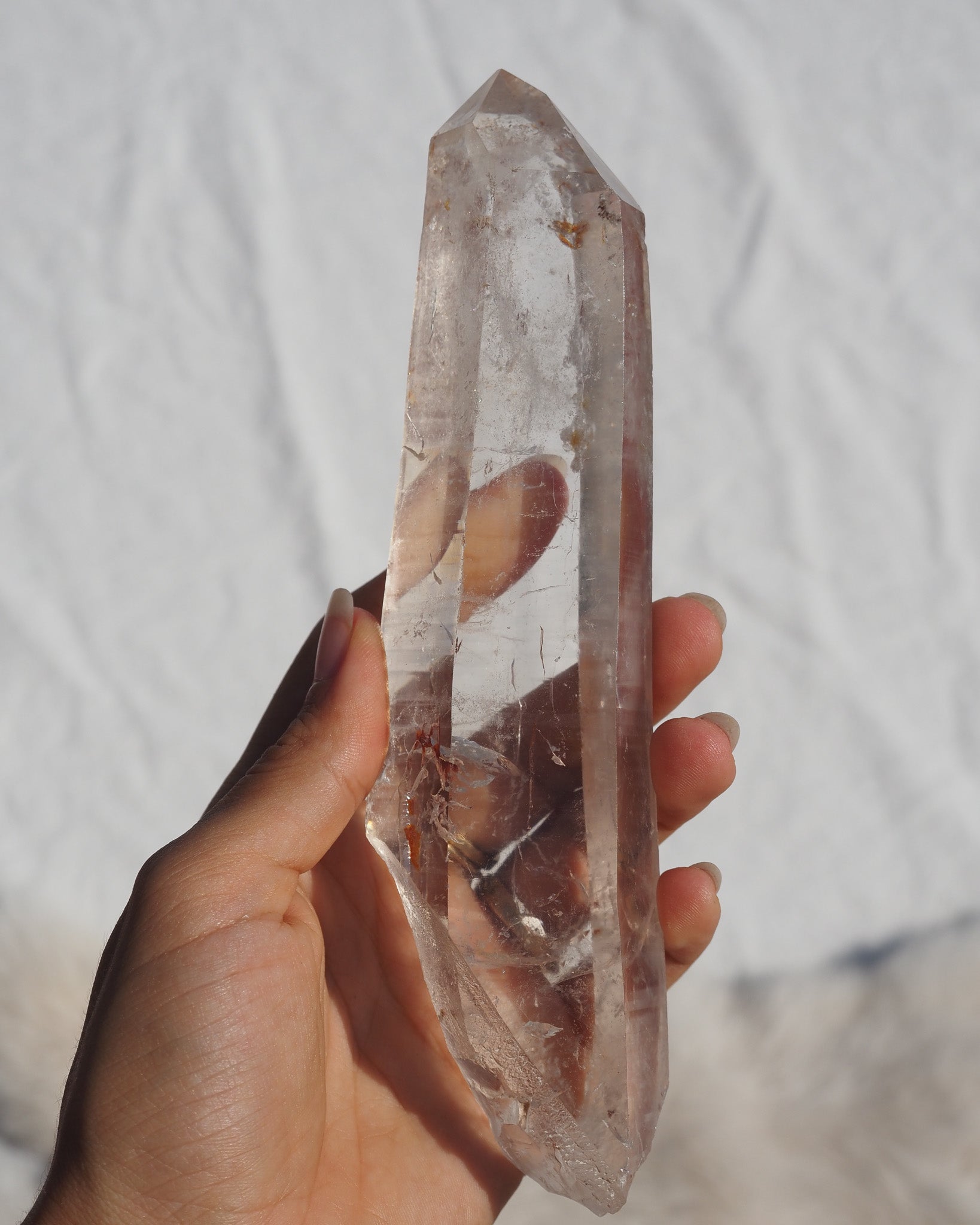 Large Semi Polished Lemurian Quartz point