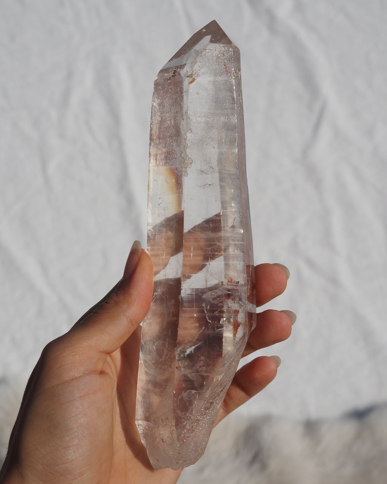 Large Semi Polished Lemurian Quartz point