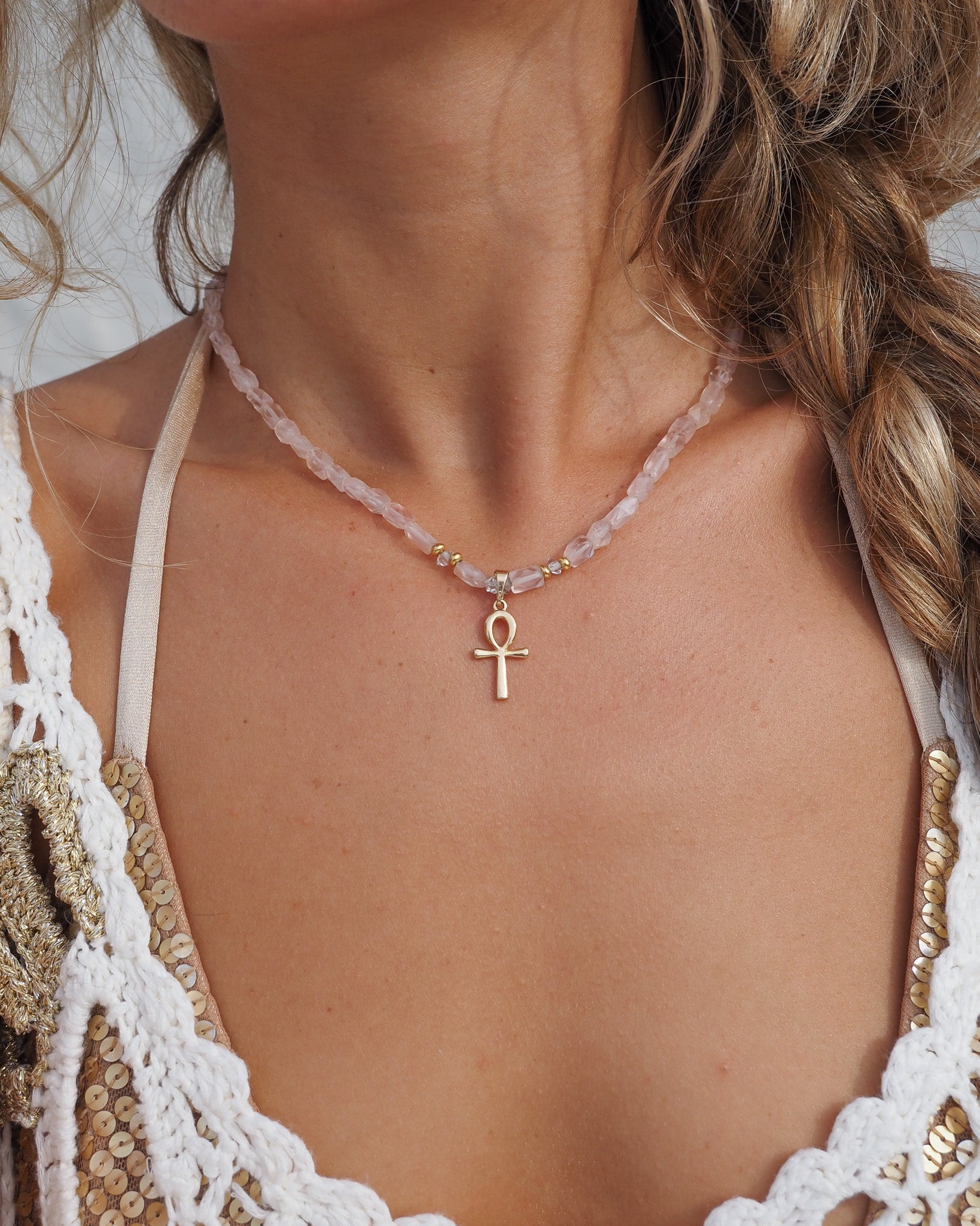 Rose Quartz Ankh